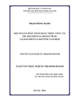 Luận văn thạc sĩ một số giải pháp nhằm hoàn thiện công tác thu bảo hiểm xã hội bắt buộc tại bảo hiểm xã hội tỉnh nam Định