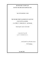 Luận văn thạc sĩ một số biện pháp tạo Động lực làm việc cho người lao Động tại công ty tnhh hải hà kotobuki
