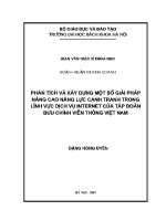 Luận văn thạc sĩ phân tích và xây dựng một số giải pháp nâng cao năng lực cạnh tranh trong lĩnh vực dịch vụ internet của tập Đoàn bưu chính viễn thông việt nam