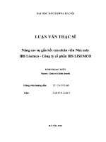 Luận văn thạc sĩ nâng cao sự gắn kết của nhân viên nhà máy ibs lisemco công ty cổ phần ibs lisemco