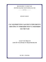 Luận văn thạc sĩ các giải pháp nâng cao chất lượng dịch vụ cho công ty tnhh kiểm toán và thẩm Định giá việt nam