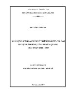 Luận văn thạc sĩ xây dựng kế hoạch phát triển kinh tế xã hội huyện lâm bình tỉnh tuyên quang giai Đoạn 2021 2025
