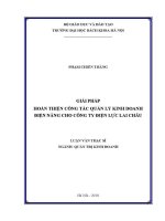 Luận văn thạc sĩ giải pháp hoàn thiện công tác quản lý kinh doanh Điện năng cho công ty Điện lực lai châu
