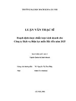 Luận văn thạc sĩ hoạch Định Được chiến lược kinh doanh cho công ty dịch vụ Điện lực miền bắc Đến năm 2025