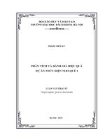 Luận văn thạc sĩ phân tích và Đánh giá hiệu quả dự Án thủy Điện nho quế 1