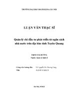 Luận văn thạc sĩ quản lý chi Đầu tư phát triển từ ngân sách nhà nước trên Địa bàn tỉnh tuyên quang