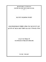 Luận văn thạc sĩ giải pháp hoàn thiện công tác quản lý cấp quyền sử dụng Đất trên Địa bàn tỉnh hà tĩnh