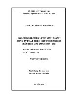 Luận văn thạc sĩ hoạch Định chiến lược kinh doanh công ty phát triển khu công nghiệp biên hòa giai Đoạn 2009 2015