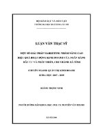 Luận văn thạc sĩ một số giải pháp maketing nhằm nâng cao hiệu quả hoạt Động kinh doanh của ngân hàng Đầu tư và phát triển chi nhánh hà tĩnh