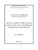 Luận văn thạc sĩ phân tích và Đề xuất chiến lược kinh doanh của tổng công ty bảo hiểm nhân thọ việt nam giai Đoạn 2007 2015