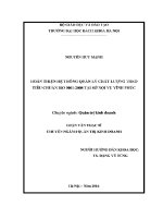 Luận văn thạc sĩ hoàn thiện hệ thống quản lý chất lượng theo tiêu chuẩn iso 9001 2008 tại sở nội vụ vĩnh phúc