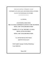 04051001959 an investigation into the cultural representations in the textbook tiếng anh 7 english discovery = nghiên cứu về sự thể hiện văn hóa trong sách giáo khoa tiếng anh 7 english discovery