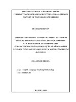 04051001937 Áp dụng phương pháp dạy học dự Án Để nâng cao khả năng học tiếng anh của học sinh tại một trường thpt Ở hải phòng