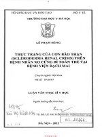 Thực trạng của cơn bão thận trên bệnh nhân xơ cứng bì toàn thể tại bệnh viện bạch mai