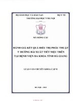 Đánh Giá Kết Quả Điều Trị Phẫu Thuật U Đường Bài Xuất Tiết Niệu Trên Tại Bệnh Viện Đa Khoa Tỉnh Hà Giang Từ 10012015 - 30062022.Pdf