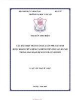 Các dấu hiệu trầm cảm của sản phụ sau sinh Được khám chữa bệnh tại bệnh viện phụ sản hà nội trong giai Đoạn dịch covid 19 năm 2022