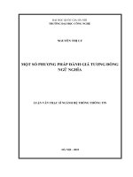 00050012941 một số phương pháp Đánh giá tương Đồng ngữ nghĩa