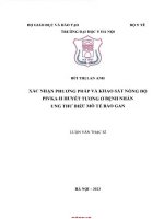 Xác nhận phương pháp và khảo sát nồng Độ pivka ii huyết tương Ở bệnh nhân ung thư biểu mô tế bào gan