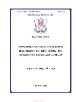 Nồng Độ homocytein huyết tương Ở người bệnh Đái tháo Đường typ 2 có hội chứng Động mạch vành
