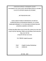 04051001943 sử dụng hoạt Động nhóm trong việc thúc Đẩy sự tham gia của học sinh trong các giờ học ngữ pháp nghiên cứu hành Động tại một trung tâm tiếng anh Ở hà nội (trong bối cảnh học trực tuyến)