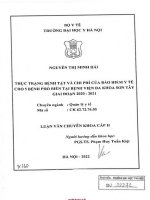 Thực trạng bệnh tật và chi phí của bảo hiểm y tế cho 5 bệnh phổ biến tại bvđk sơn tây giai Đoạn 2020 2021