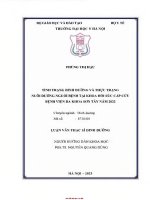 Tình trạng dinh dưỡng và thực trạng nuôi dưỡng người bệnh tại khoa hscc bệnh viện Đa khoa sơn tây năm 2022