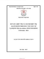 Kết quả Điều trị và chi phí Điều trị người bệnh nhồi máu não tối cấp tại bv Đa khoa tỉnh ninh bình năm 2022 2023