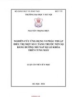 Nghiên cứu Ứng dụng vi phẫu thuật Điều trị một số u tầng trước nền sọ bằng phương pháp mở lắp sọ lỗ khóa trên cung mày