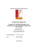 Luận văn thạc sĩ nghiên cứu mô hình mô phỏng vết thương chảy máu Ứng dụng trong Đào tạo y khoa