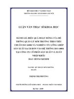 Luận văn thạc sĩ nghiên cứu lồng ghép sản xuất sạch hơn vào hệ thống iso 14001 tại công ty cổ phần sản xuất và xuất nhập khẩu bao bì packexim