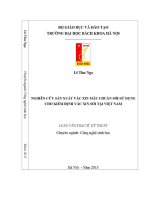 Luận văn thạc sĩ nghiên cứu sản xuất vắc xin mẫu chuẩn sởi sử dụng cho kiểm Định vắc xin sởi tại việt nam