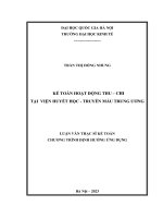 00050012863 Kế toán hoạt động thu - chi tại Viện Huyết học - Truyền máu Trung ương