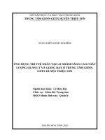 Skkn cấp tỉnh Ứng dụng trí tuệ nhân tạo ai nhằm nâng cao chất lượng quản lý và giảng dạy Ở trung tâm gdnn gdtx huyện triệu sơn