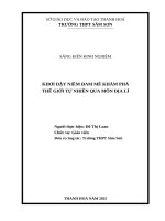 Skkn cấp tỉnh khơi dạy niềm Đam mê khám phá thế giới tự nhiên qua môn Địa lí