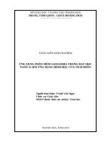 Skkn cấp tỉnh Ứng dụng phần mềm geogebra trong dạy học toán 12 bài Ứng dụng hình học của tích phân
