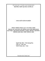 Skkn cấp tỉnh phát triển năng lực của học sinh trong kỷ nguyên số thông qua mô hình hoá dạy học chủ Đề ba Đường conic trong chương trình giáo dục phổ thông 2018