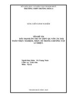 Skkn cấp tỉnh Đẩy mạnh Ôn thi tn thpt qg với các bài toán thực nghiệm, thực tế trong chương vật lý nhiệt