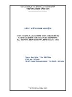 Skkn cấp tỉnh thực trạng và giải pháp thực hiện chế Độ chính sách Đối với nhân viên hợp Đồng tại trường thpt sầm sơn, tỉnh thanh hóa