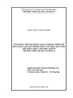 Skkn cấp tỉnh Ứng dụng trí tuệ nhân tạo ai trong thiết kế bài giảng lịch sử nhằm nâng cao hiệu quả tiếp thu kiến thức cho học sinh Ở trường trung học phổ thông quảng xương ii