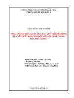 Skkn cấp tỉnh tăng cường hiệu quả công tác chủ nhiệm thông qua kỹ thuật khai vấn Đối với học sinh trung học phổ thông