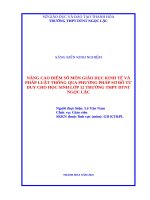 Skkn cấp tỉnh nâng cao Điểm số môn giáo dục kinh tế và pháp luật thông qua phương pháp sơ Đồ tư duy cho học sinh lớp 12 trường thpt dtnt ngọc lặc