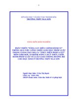 Skkn cấp tỉnh phát triển “năng lực Điều chỉnh hành vi” thông qua việc lồng ghép, giáo dục pháp luật trong giảng dạy bài 13 thực hiện pháp luật môn gdkt & pl 10 nhằm nâng cao Ý thức chấp hành pháp luật về luật giao thông Đường bộ