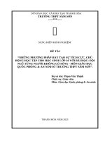 Skkn cấp tỉnh những phương pháp hay tạo sự tích cực, chủ Động học tập cho học sinh lớp 10 với bài học Đội ngũ từng người không có súng   môn gdqp & an Ở trường thpt sầm sơn