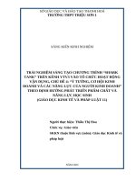 Skkn cấp tỉnh trải nghiệm sáng tạo chương trình “shark tank” trên kênh vtv3 vào tổ chức dạy học hoạt Động vận dụng, chủ Đề 4 Ý tưởng, cơ hội kinh doanh và các năng lực cần thiết của người kinh doanh