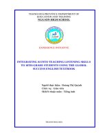 Skkn cấp tỉnh integrating ai into teaching listening skills to 10th grade students using the global success english textbook