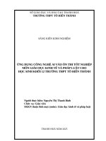 Skkn cấp tỉnh Ứng dụng công nghệ ai vào Ôn thi tốt nghiệp môn giáo dục kinh tế và pháp luật cho học sinh khối 12 trường thpt tô hiến thành