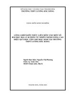 Skkn cấp tỉnh ghép kiến thức liên môn vào một số bài học Địa lí 10 phần tự nhiên nhằm nâng cao hiệu quả học tập cho học sinh tại trường thpt lương Đắc bằng