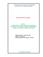 Skkn cấp tỉnh Điểm khác cơ bản trong danh pháp hóa học vô cơ giữa chương trình hiện hành và chương trình thpt mới