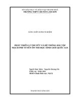 Skkn cấp tỉnh phát triển lí thuyết và hệ thống bài tập mạch phi tuyến Ôn thi học sinh giỏi quốc gia