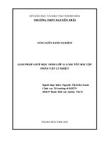 Skkn cấp tỉnh giải pháp giúp học sinh lớp 12 làm tốt bài tập phần vật lí nhiệt